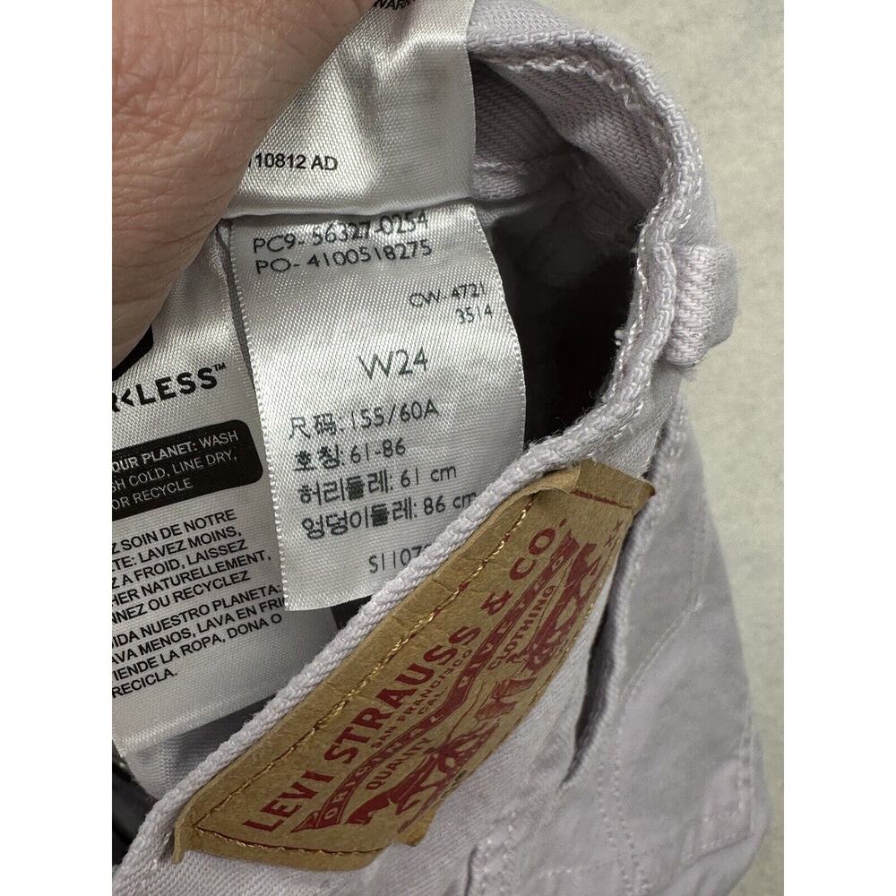 Levis Womens 501 Original High Rise Jean Shorts Size 24 Washed Gray Lilac - Picture 9 of 10